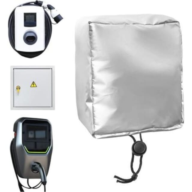 Housse Imperméable Borne Recharge Voiture Électrique, Tissu Oxford Résistant Uv Pluie Poussière, Protection Extérieure 40x32x20cm