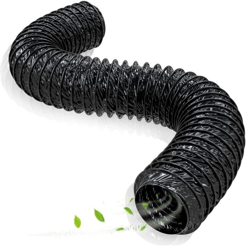 Tuyau Flexible Pvc Noir Ø150mm Longueur 4m Pour Évacuation Air Climatisation Sèche-linge Hotte Et Ventilation