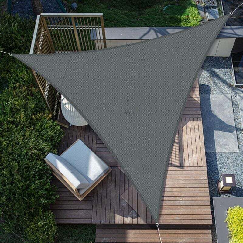 Voile D'Ombrage Triangulaire 4x4x4m Gris Anthracite, Toile Imperméable Et Anti-uv Pour Terrasse, Jardin Et Balcon