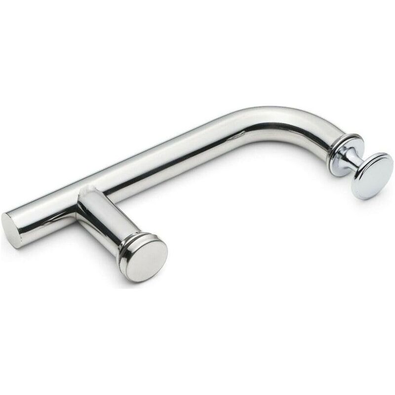 Poignée De Porte De Douche En Acier Inoxydable Chromé, Barre De Préhension Avec Trou De 145 Mm, Design Moderne Et Résistant À La Rouille