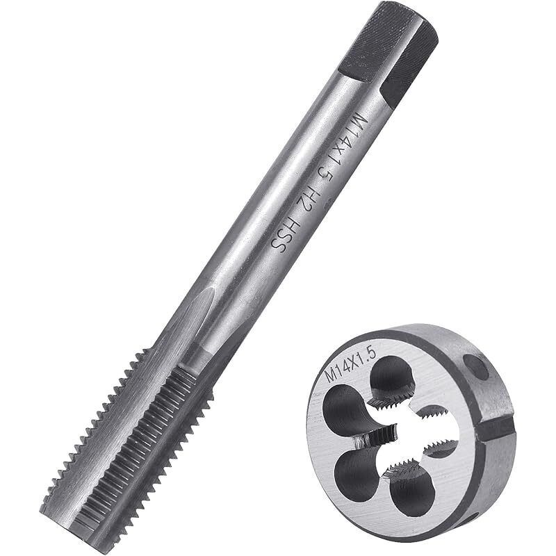 Jeu De Tarauds Et Filières M14 X 1,5mm Hss Filetage Métrique Pas Fin Pour Réparation Et Tapotage