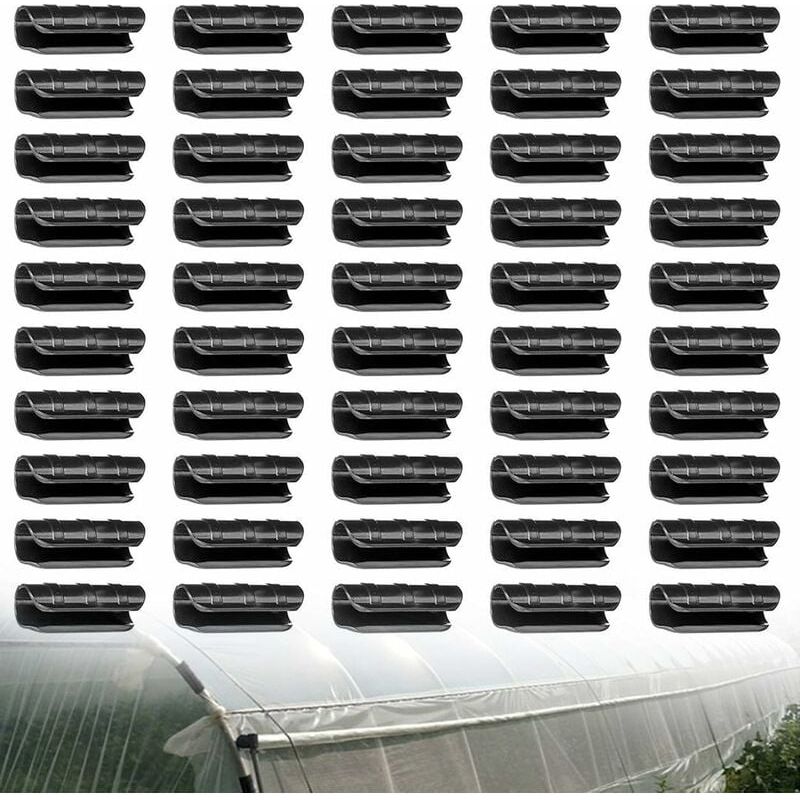 50 Clips De Fixation Pour Serre 25mm, Pinces En Plastique Robustes Pour Tuyaux Et Structures De Jardinage, Accessoires De Montage