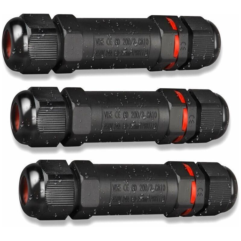 Lot De 3 Boîtes De Dérivation Étanches Ip68, Connecteurs Électriques Extérieurs Pour Câbles 1-13mm, Borniers De Jonction Robustes