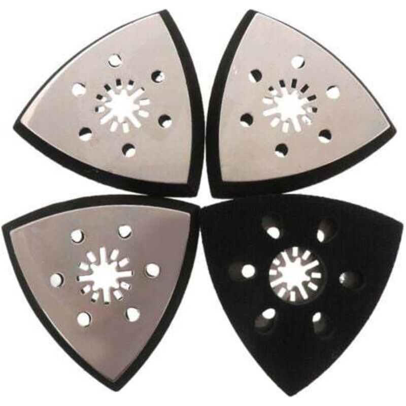 Lot De 4 Plaques Abrasives Triangulaires 93mm 6 Trous Pour Ponceuse Delta, Papier De Verre Bois Métal Plastique