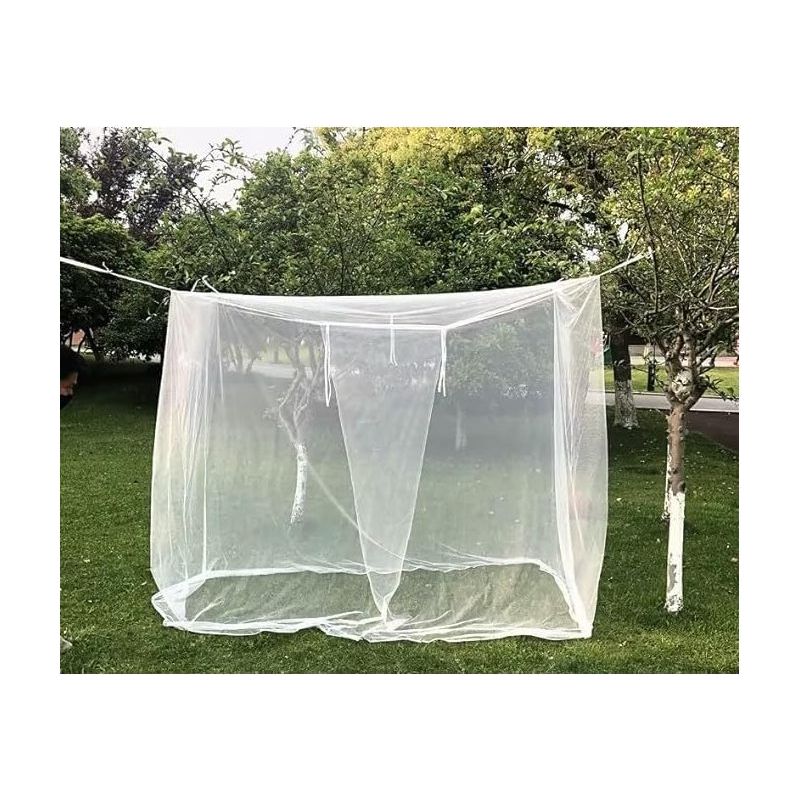 Moustiquaire Lit Double 220x200x200cm, Moustiquaire Rectangulaire Blanche Facile À Installer, Protection Anti-moustiques Pour Bébé Et Adulte