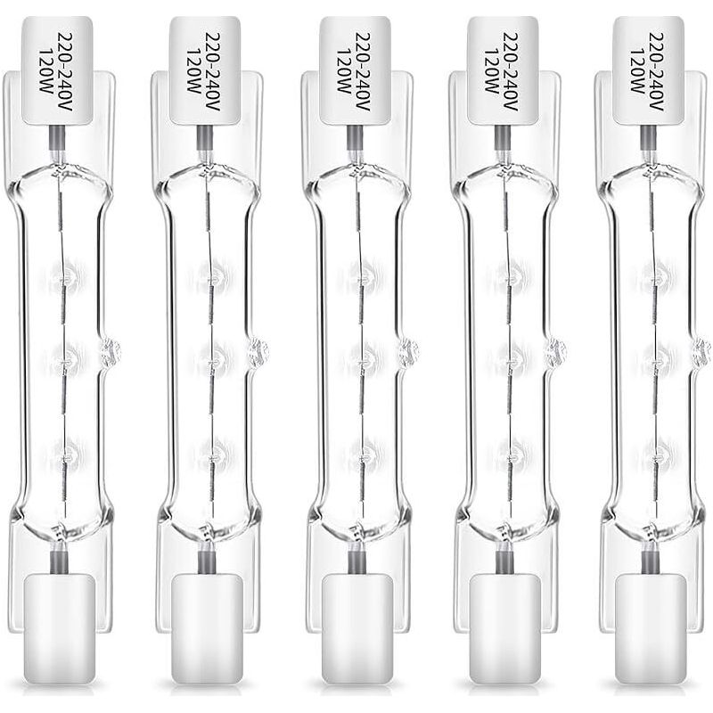 Lot De 5 Ampoules Halogènes R7s 78mm 120w 220-240v Dimmables Blanc Chaud 2700k 1800lm Projecteur Spot Travail Extérieur