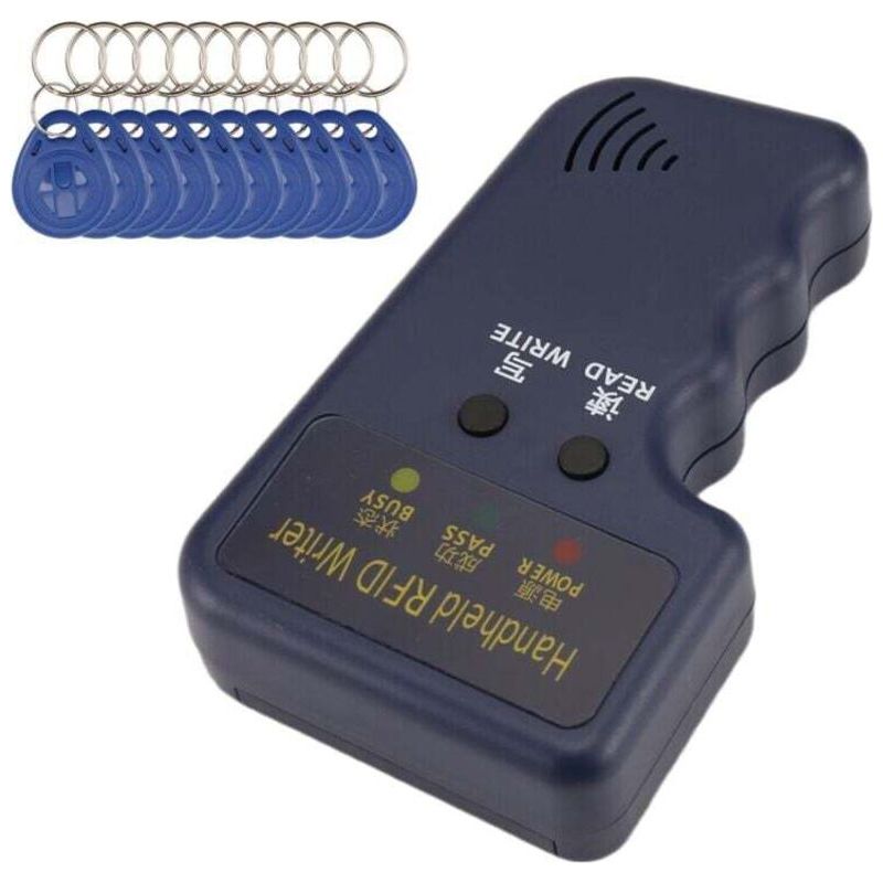 Lecteur Rfid 125khz Portable Copieur De Cartes Reprogrammables Avec 10 Cartes Cloneur D'Identité