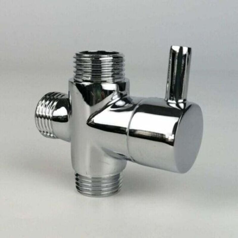 Vanne De Dérivation 3 Voies En Laiton Chromé, Adaptateur T Mâle G1/2 Pour Robinet De Douche Et Salle De Bain