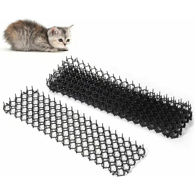 Lot De 6 Tapis Répulsifs Pour Chats Et Chiens, Grille À Pointes 48,5x13,5 Cm, Barrière Anti-intrusion Pour Jardin Et Clôture Extérieure