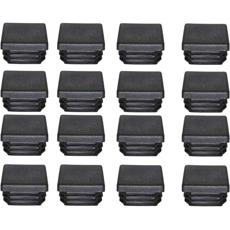 16 Bouchons Carrés Plastique 40x40mm Pour Tubes - Embouts Résistants Aux Chocs Et À L'Humidité, Protection Robuste