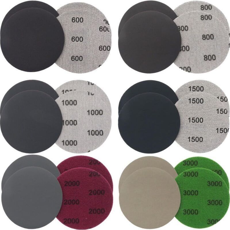 Lot De 24 Disques Abrasifs 75mm Ponceuse Orbitale Papier De Verre Carrosserie Usage Sec Et Humide Grain Fin Pour Polissage Auto