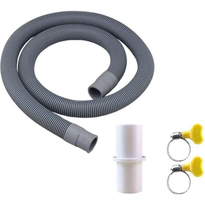 Rallonge Tuyau Évacuation Lave-linge Lave-vaisselle Universel 1m Avec Raccord Et 2 Colliers De Serrage Kit Extension Flexible