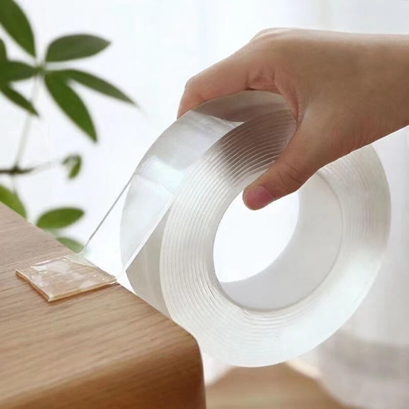 Adhésif Double Face Nano Transparent, Gel Lavable Et Réutilisable Sans Traces, Haute Adhérence Pour Tapis Et Affiches