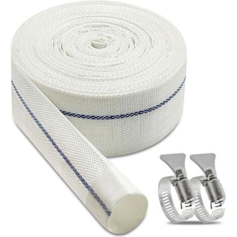 Tuyau Plat De Refoulement 32 Mm X 10 M Avec Clips, Hose En Tissu Pour Pompe Submersible Et Vidange D'Étang