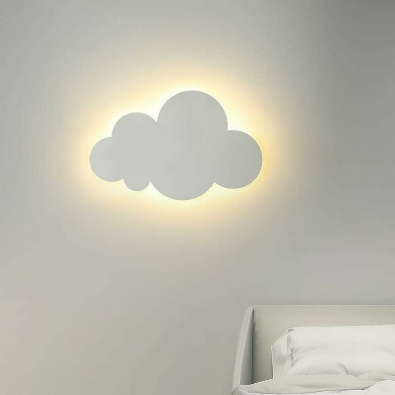 Applique Murale Led Moderne En Acrylique Blanc, Lumière 3 Couleurs Réglable, Design Intérieur Idéal Pour Chambre D'Enfant Et Salon