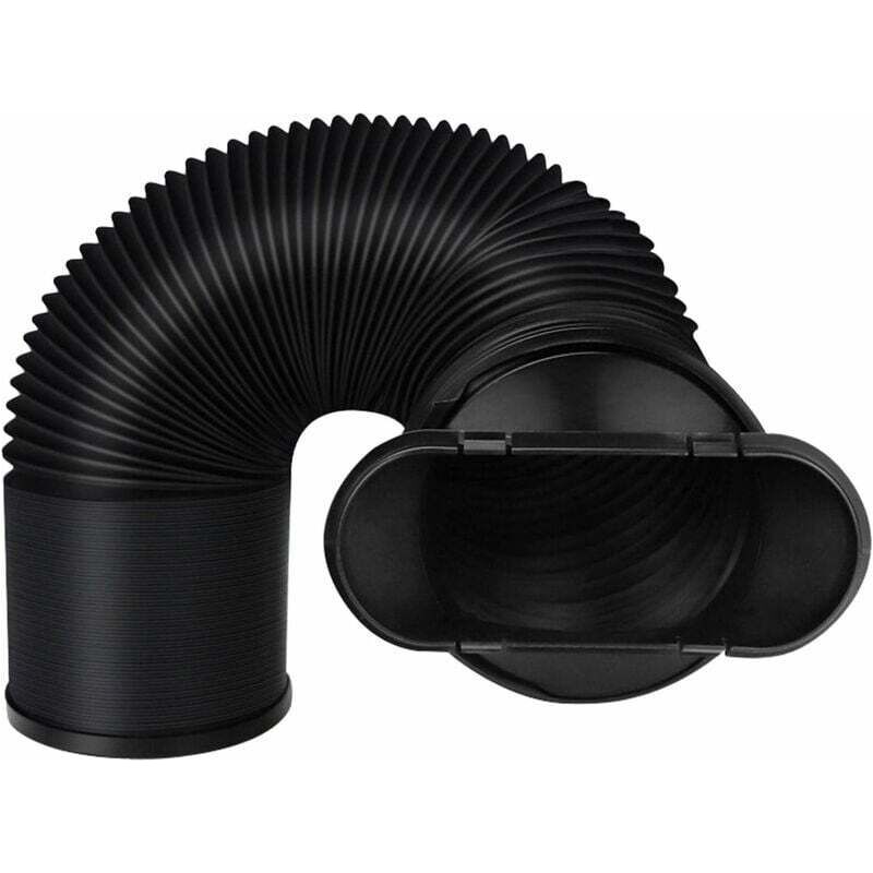 Tuyau D'Échappement Extensible Pour Climatiseur Mobile, Flexible Pvc Noir Avec Raccord Plat, Diamètre 15 Cm, Longueur 22-150 Cm