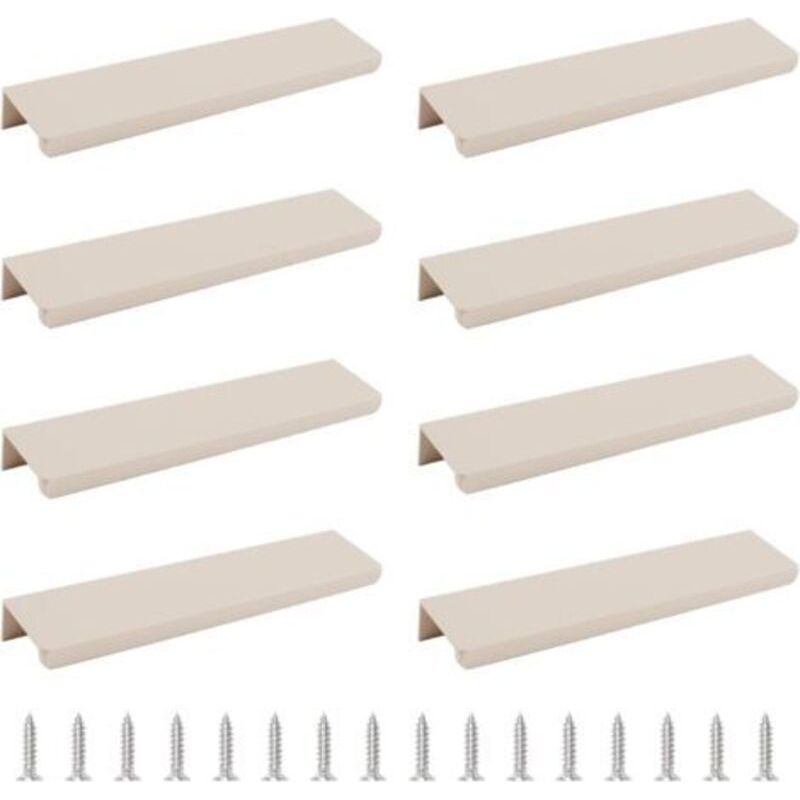 Lot De 8 Poignées Encastrées Aluminium Style Cashmere 150mm Pour Armoires Cuisine Et Placards Modernes