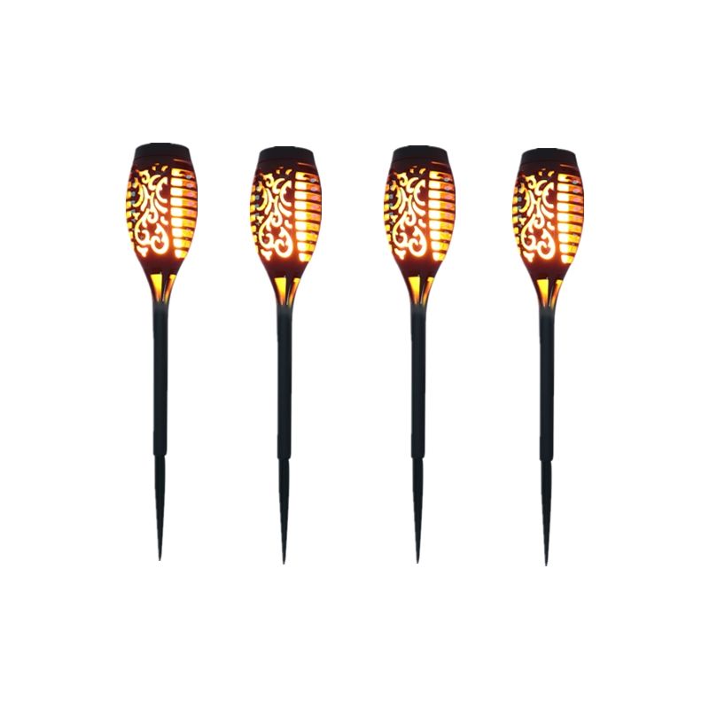 Lotte De 4 Lampes Solaires Led 12 Lumières Vacillantes Décoration Jardin Extérieur 54cm
