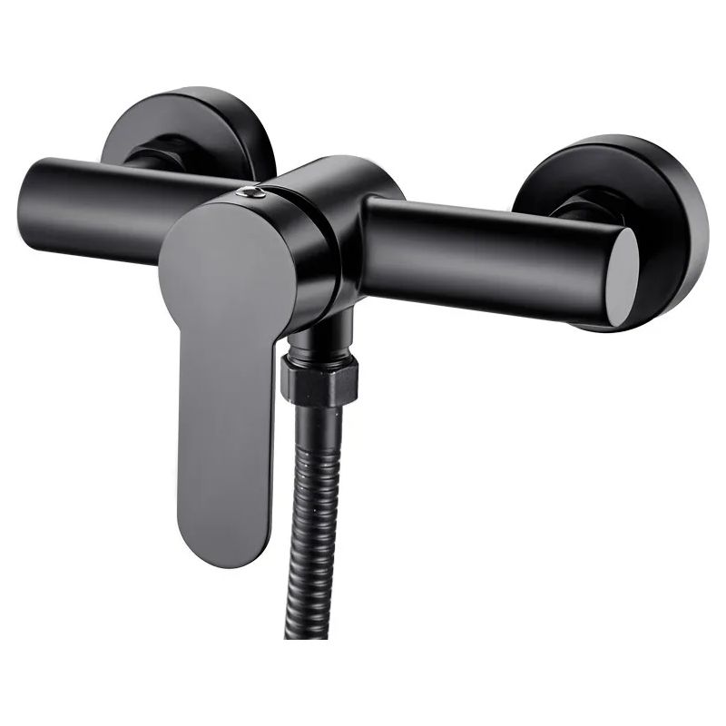 Robinet De Douche Noir En Acier Inoxydable Pour Baignoire, Mitigeur Mural Avec Douchette Fixe, Salle De Bain Moderne
