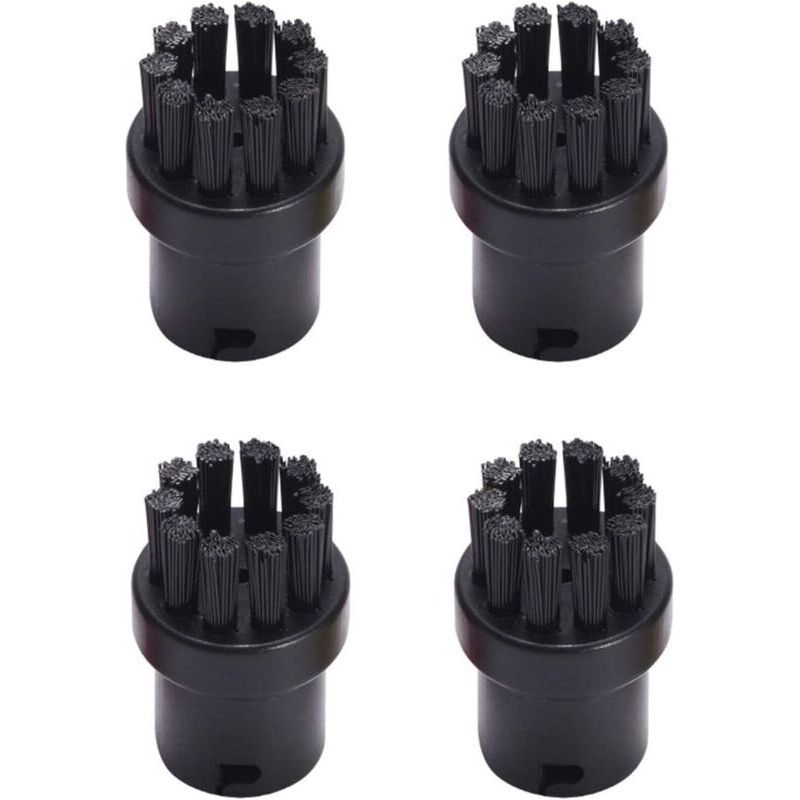 Lot De 4 Brosses Rondes De Rechange Pour Nettoyeur Vapeur, Compatible Avec Séries Sc1 À Sc7, Accessoire Noir
