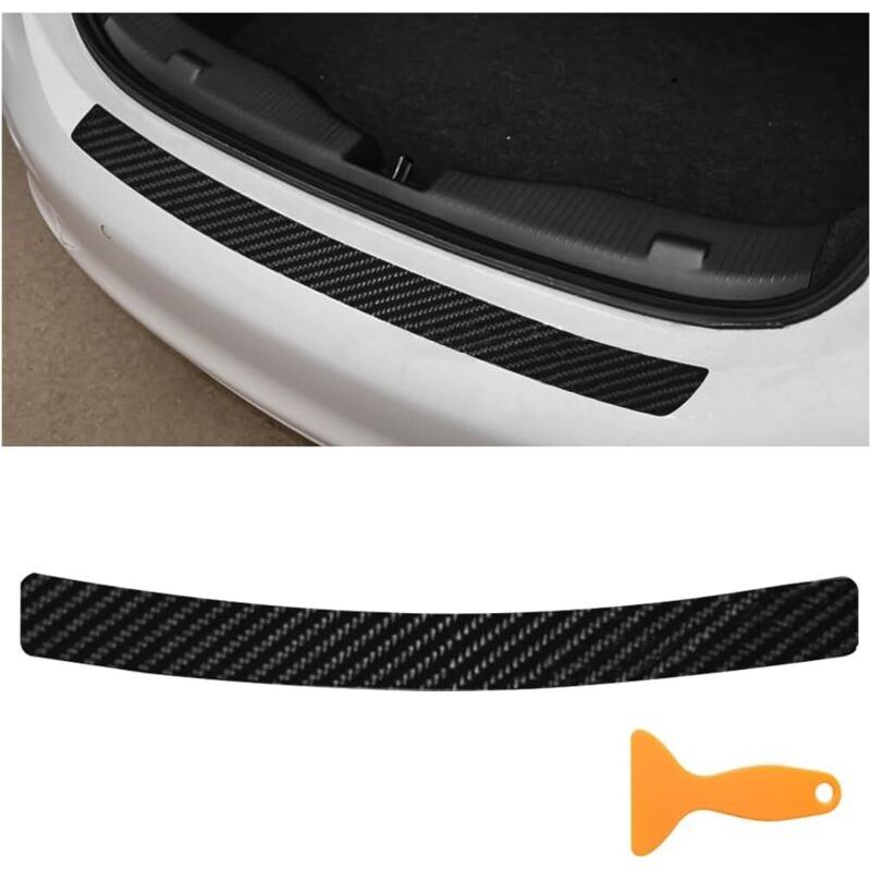 Pare-chocs Arrière Universel 4d En Fibre De Carbone Pour Voiture Suv Camion Moto Protection Anti-rayures Noir