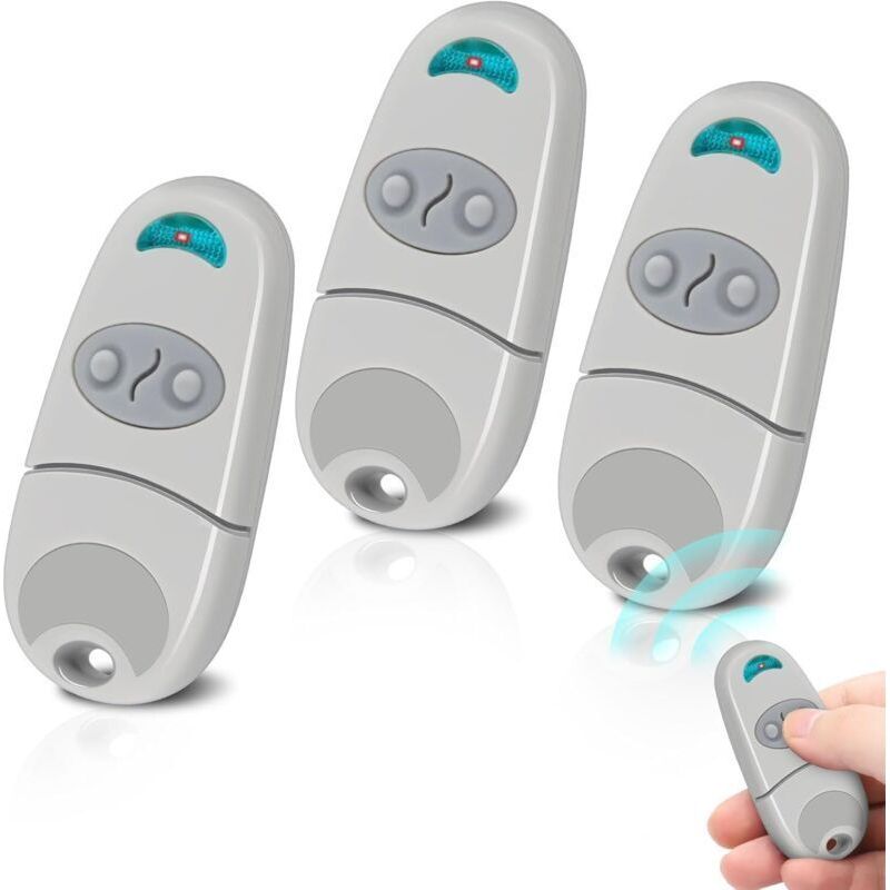 Lot De 3 Télécommandes Portail 433,92 Mhz 2 Canaux Compatible C@me Ev Na Ee Pour Garage Et Barrière Automatique