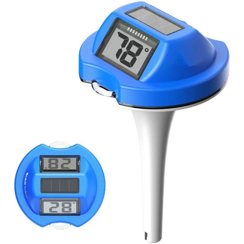 Thermomètre De Piscine Flottant À Double Écran, Affichage Numérique Lisible, Étanche Ip68, Alimentation Solaire, Bleu Foncé