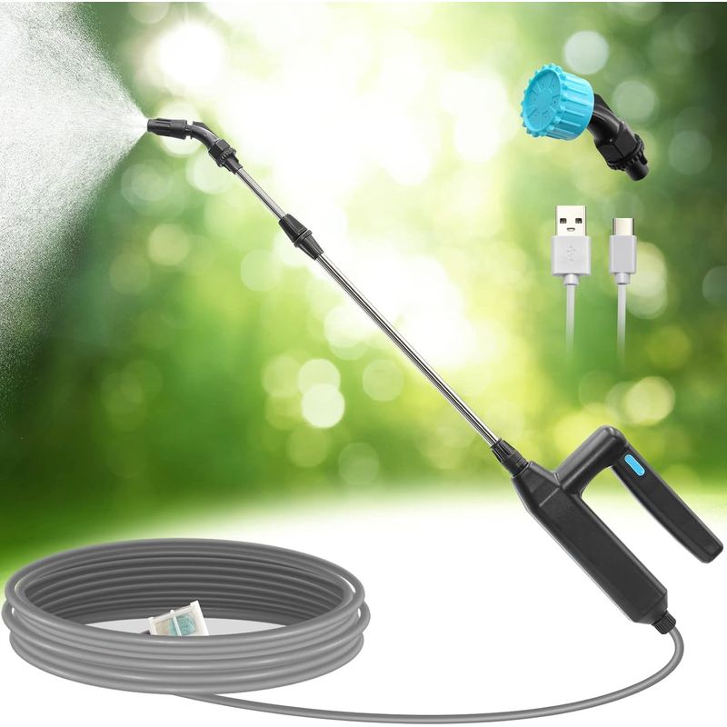 Pulvérisateur Électrique Rechargeable Usb, Lance Télescopique 2-8m, Pulvérisation Automatique Sans Pompage, Buses Brouillard Et Jet