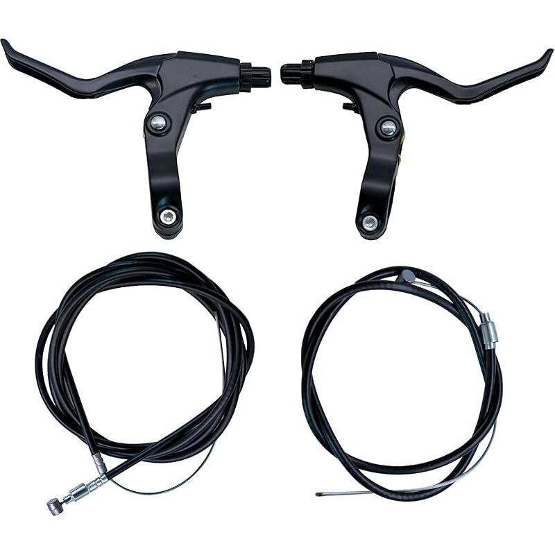 Kit 2 Leviers De Frein Vélo Aluminium Avec Câbles, Compatible V-brake Et Disque Mécanique, Guidon 22mm Pour Vtt Bmx Enfant Ville