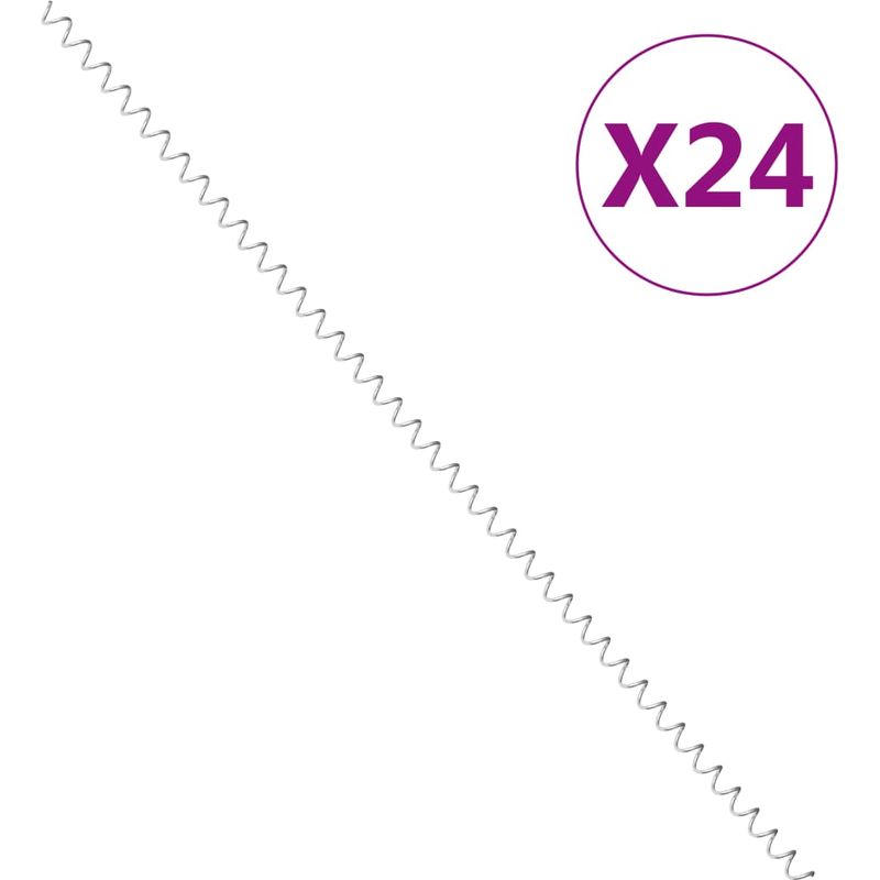 Lot De 24 Spirales Pour Gabion En Acier Galvanisé 100 Cm Résistantes À La Corrosion Idéal Pour Clôture Et Mur Végétal