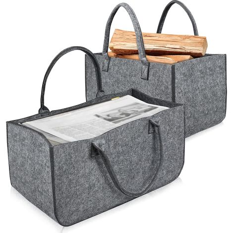 Filztasche, Filz-brennholz Mit Tragegriff, Aufbewahrungskorb, Spielzeug, Zeitungen (50 X 25 X 25 Cm)