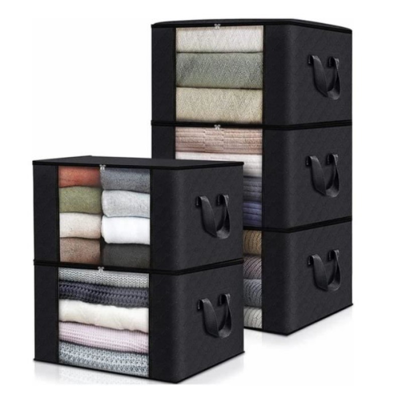 Aufbewahrungstasche – Vliesstoff – 5er-pack – 60 X 43 X 35 Cm – 90 L Fassungsvermögen – Verstärkte Griffe