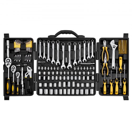 Mechaniker Werkzeugsatz 207-teilig 1/4 Zoll 3/8 Zoll 1/2 Zoll Steckschlüsseleinsätze, Sae- Und Metrisches Mechaniker-werkzeugset Mit Bits Schraubenschlüsseln Ratschengriff Tragkoffer