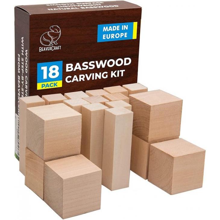 Beaver Craft 18-teiliges Lindenholz-schnitzset Bw18