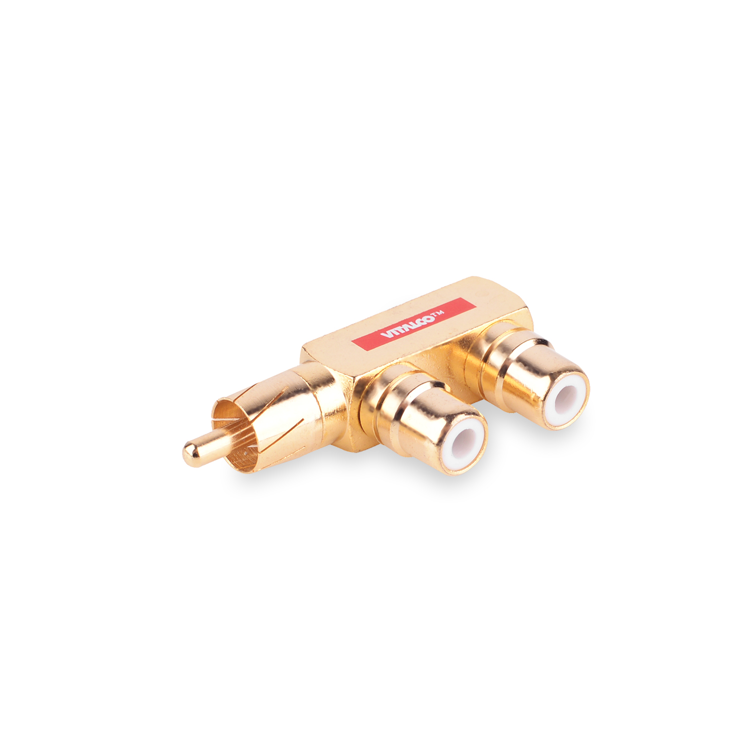 Winkeladapter, Rca-cinch-stecker – 2x Rca-cinch-buchse, Vitalco