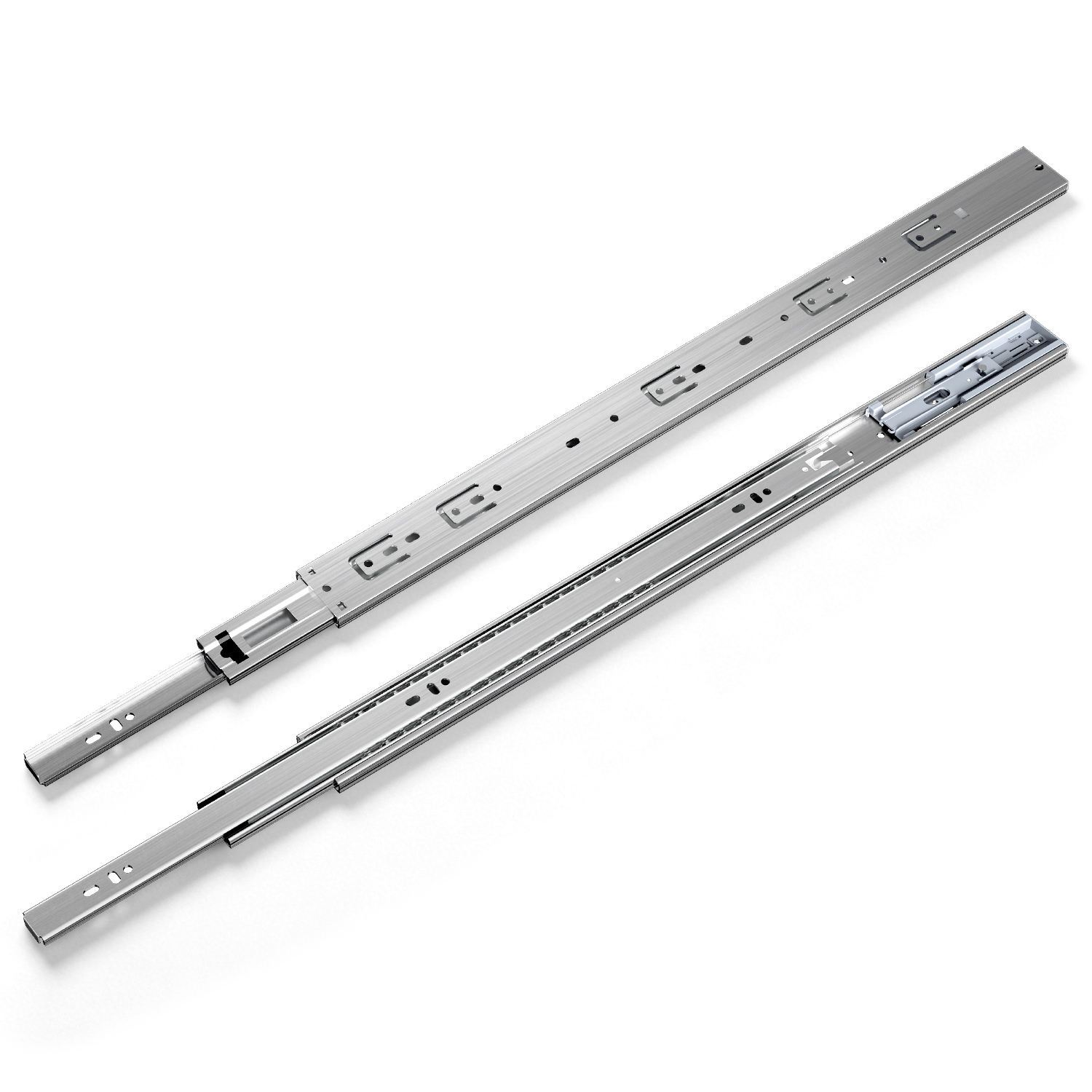 Randaco 1 Paar Schubladenschienen 600 Mm Vollauszug, 3-teilig, Softclose Mit Selbsteinzug, 45 Kg Tragkraft, Schubladenauszug Aus Stahl