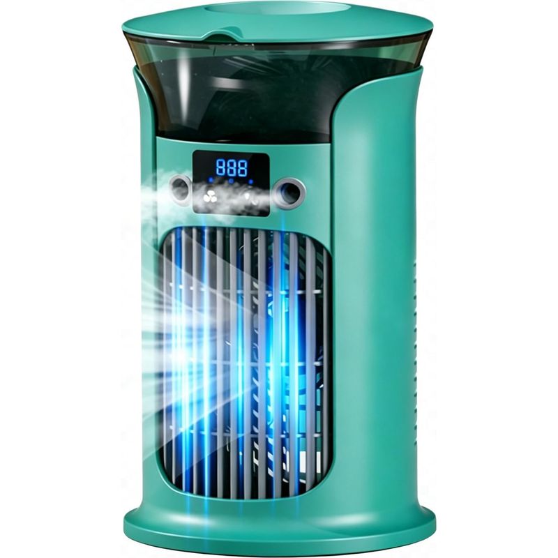 Mini-tragbare Klimaanlage, Usb-verdunstungsluftkühler, 3 Geschwindigkeitsstufen, Kein Abluftschlauch, Leise, Ideal Für Zuhause, Büro Oder Schlafzimmer, 880 Ml Wassertank (grün)