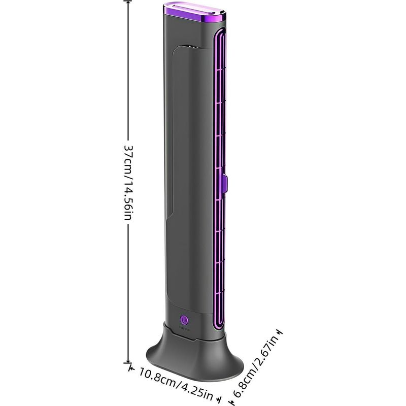 Tragbarer Klimaventilator, Kleiner, Blattloser Turmventilator, Usb-wiederaufladbarer Standventilator, Geräuscharmer Tischluftkühler, Gerät