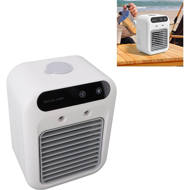 Tragbare Klimaanlage, Mini-ventilator Mit 500-ml-wassertank (3 Geschwindigkeitsstufen), Energiesparender Verdunstungsluftkühler Für Zuhause