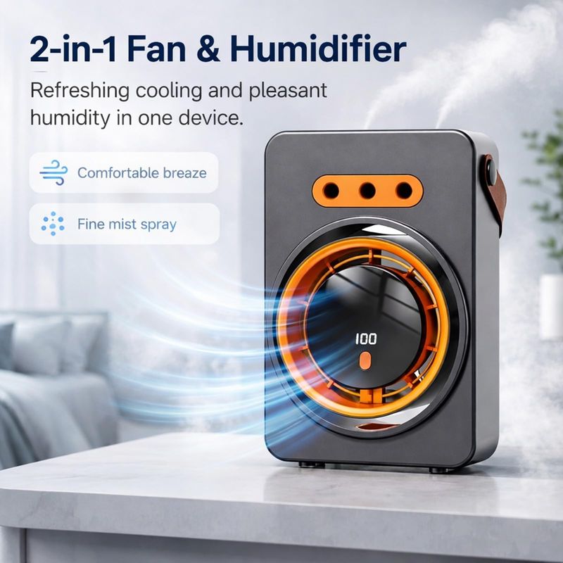 Tragbarer Klimaventilator Mit Nebelfunktion, Mobile Klimaanlage Ohne Abluft Mit 5 Geschwindigkeitsstufen Und Timer, Leise Mobile Klimaanlage Mit 3 Öffnungen Für Zuhause, Auto, Camping (schwarz)