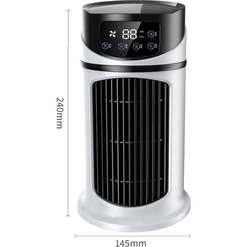 Tragbarer Usb-turmventilator Für Elektrische Klimaanlagen, Blattloses Design Mit Integriertem Luftbefeuchter, 6 Einstellbare Luftstromstufen, Abs-gehäuse, 300 Ml Wassertankkapazität