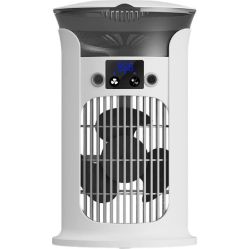 Tragbare Klimaanlage, Tragbarer Luftkühler, Leiser, Verstellbarer Ventilator Fürs Büro, 4 Geschwindigkeitsstufen, 2 Nebelstufen, 180°-oszillation, Farbige Beleuchtung, Weiß