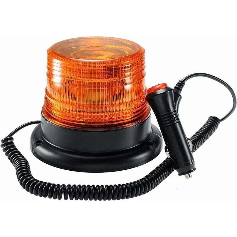 – Hochleistungs-led-warnleuchte (7,5 W, Orange) – 360° Magnetisches Blinkwarnlicht – 12–80 V Zigarettenanzünderstecker – Für Extreme Bedingungen – 12–80 V