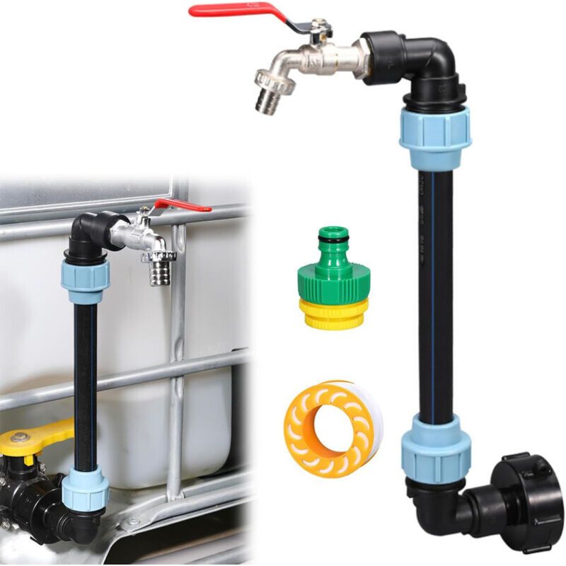 3/4-zoll-wasserhahn Aus Messing Und Pe Für Wasserrückgewinnungstanks Mit Ibc-anschluss Für Schnelles Bewässern – Garantiert Wasserdicht