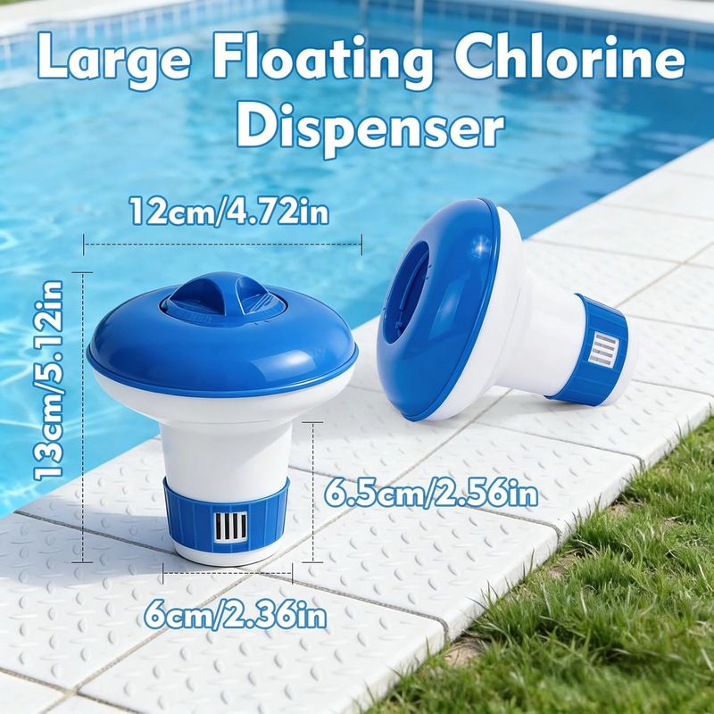 Kgc Chlor-pool-spender, 12,5 Cm Schwimmender Chlor-spender Für 20 G Mini-tabletten, Geeignet Für Pools, Bromanlagen, Whirlpools Und Springbrunnen