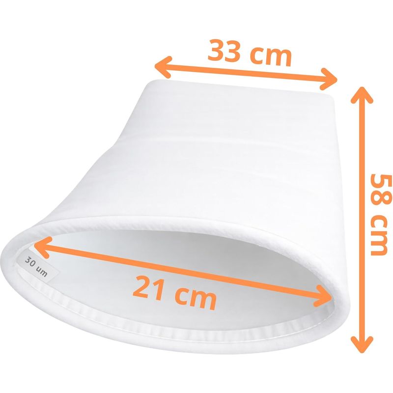Phonillico Poolfilterbeutel [2er-pack] 30 Mikron, Kompatibel Mit Desjoyaux F15 Pf180 Pfi180 Pfi181 Pf250 Filter, 58 X 33 Cm, Starrer Ring Ø 21 Cm