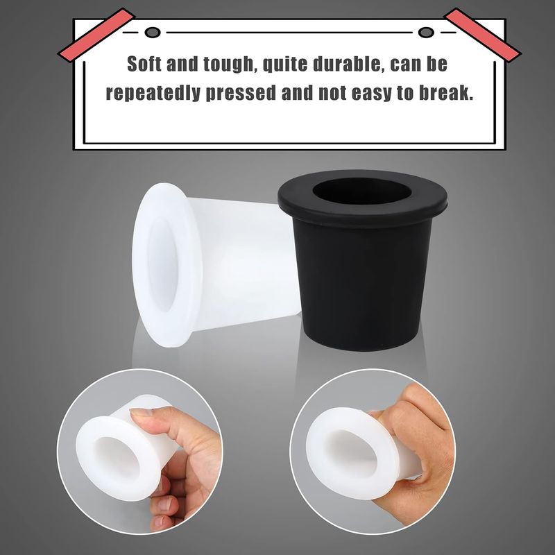 Aiex 2er-pack Tischschirmlochringe, Weiche Silikon-tischschirmringe Für 5 Cm Bis 6,4 Cm Große Löcher In Terrassentischen, 3,8 Cm Und Kleine Schirmstangen (schwarz, Weiß)