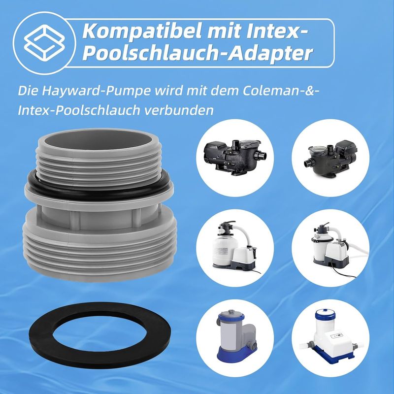 Antoble Poolschlauch – Poolschlauchadapter – 38 Mm – 40 Mm Auf Dn40 (1 1/2") Umrüstsatz – Für Intex-, Coleman- Und Hayward-4560-poolschläuche