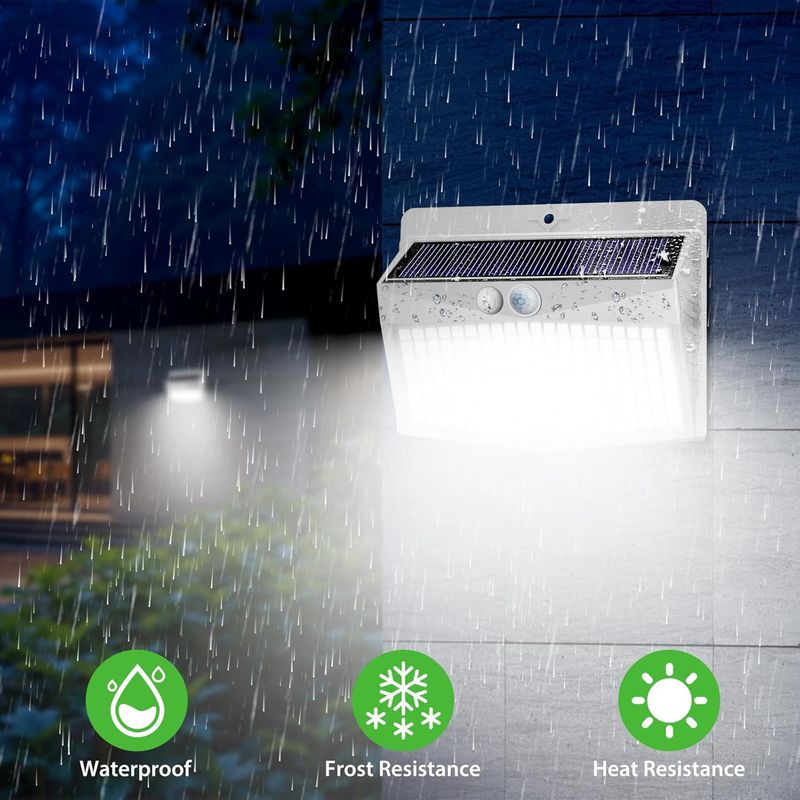 Solar-flutlichter Für Den Außenbereich, 3-modus-solarleuchten Mit Bewegungsmelder, Wasserdichte Solarbeleuchtung Für Garten, Garage, Straße, Terrasse Und Einfahrt