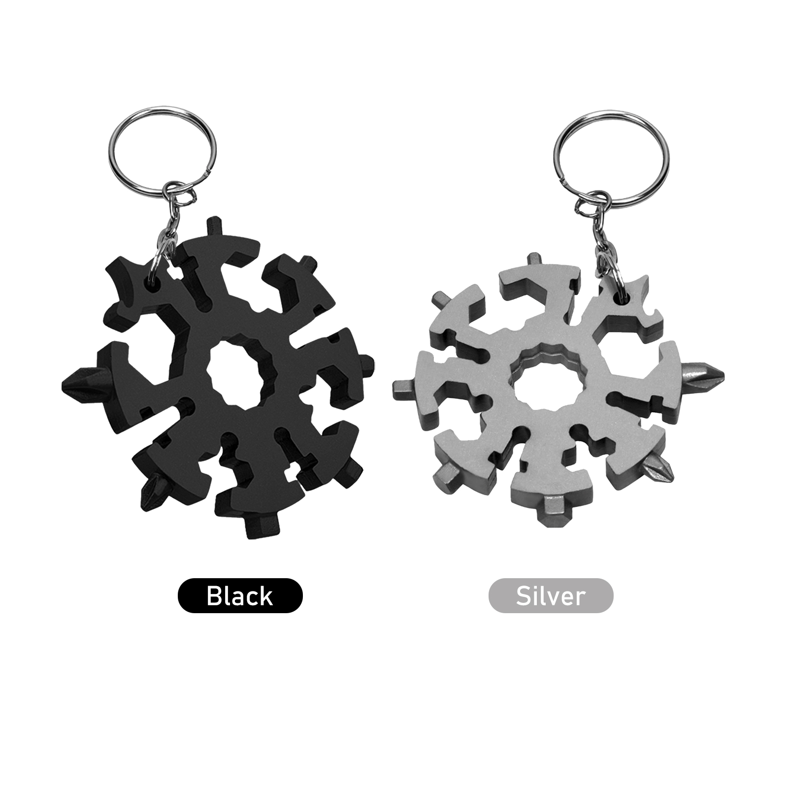 20-in-1-multitool In Schneeflockenform Mit Schlüsselanhänger, Schneeschlüssel, Multifunktions-flaschenöffner, Schraubendreher, Handwerkzeugset Für Heimwerkerarbeiten, Abenteuer-werkzeug Für Reisen Und